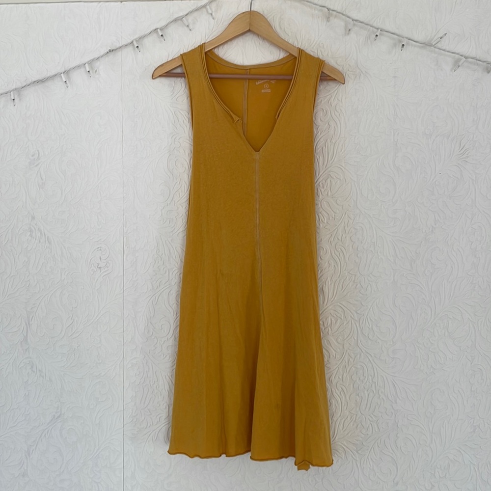 Sleeveless mustard yellow sundress